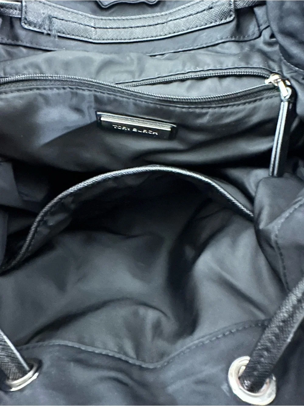 Tory Burch Virginia Flap Black Nylon Backpack